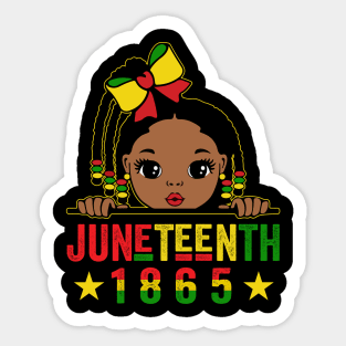 Vintage Juneteenth Celebrating 1865 Cute Black Girls Kids Sticker